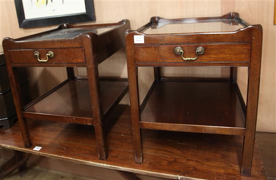 A pair of tray top bedside tables W.51cm
